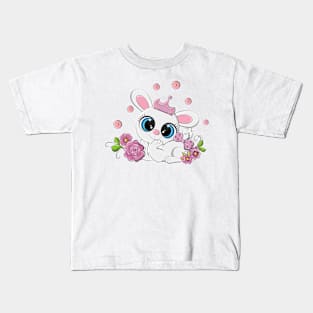 Cute rabbit with a crown on his head. Kids T-Shirt